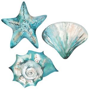 3 Pcs Summer Coastal Wall Decor Beach Wall Art Blue Sea Turtle Surfboard😸